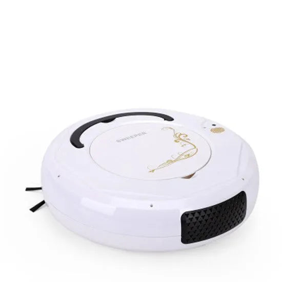 Lazy Smart Robot Vacuum Cleaner in blue on a hard floor