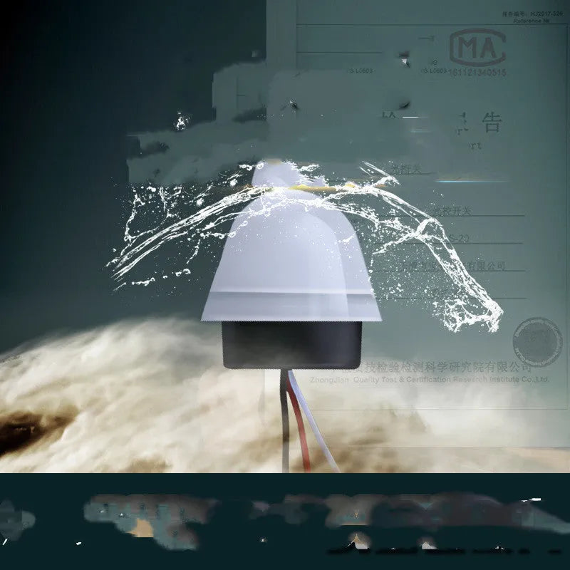 White AS-20 Series automatic induction street lamp for outdoor use with 3-5 metre sensor range.