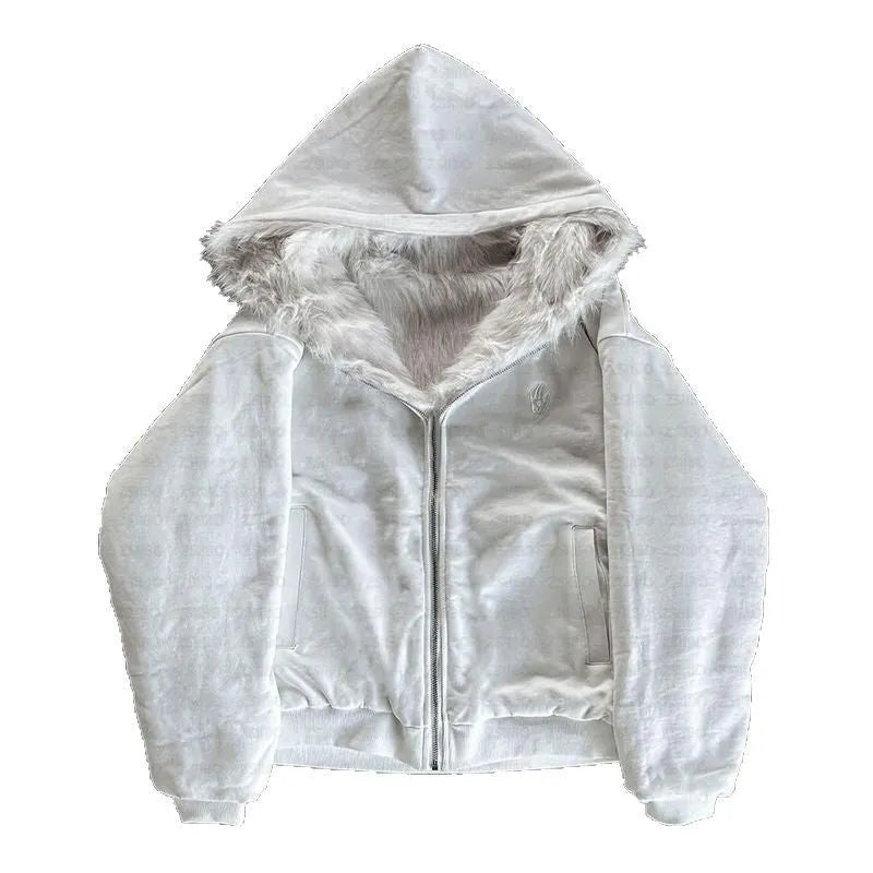 Casual loose-fitting cardigan-style coat in solid black or white colour with long sleeves