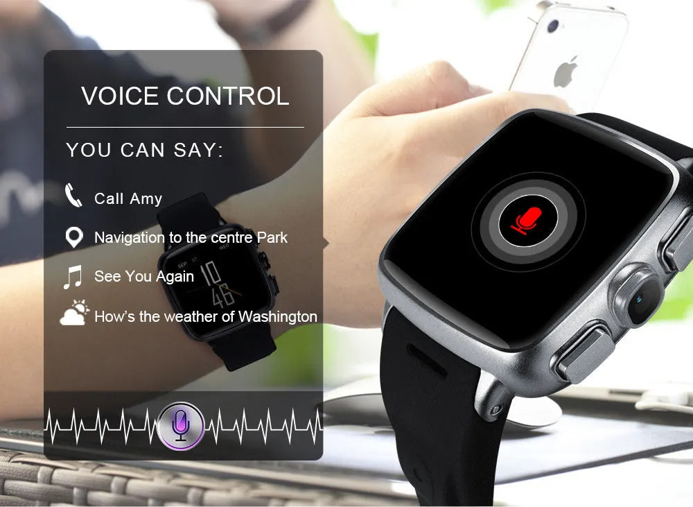 Z01smart watch with black strap and 1.54inch screen showing time display.