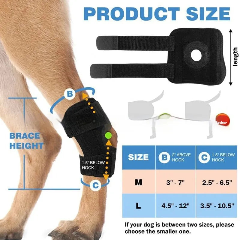 Black polyester dog leg guard for joint protection and ACL tear rehabilitation