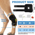 Black polyester dog leg guard for joint protection and ACL tear rehabilitation