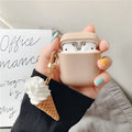 Colourful cylinder ice cream design silicone protective case for Apple AirPods 2 wireless charging case.