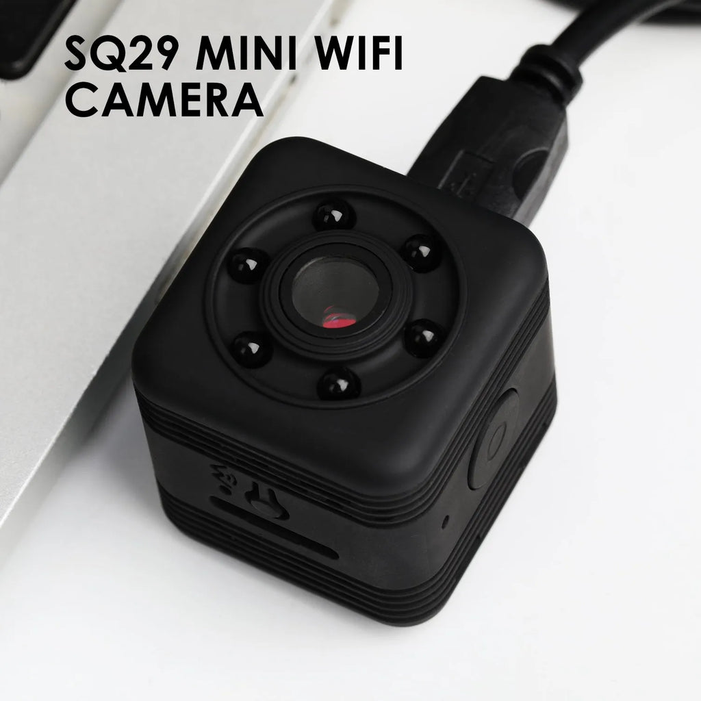 SQ29 black waterproof sports camera with microUSB port and TF card slot for extended recording