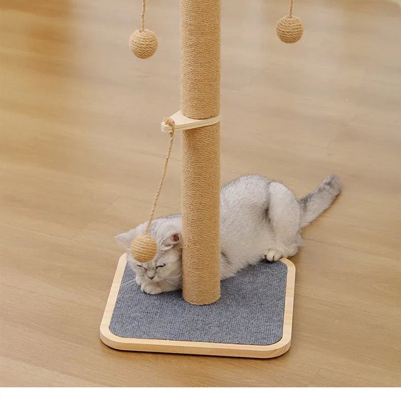 Cat climbing frame with windmill hanging ball and carpet leather scratching surface