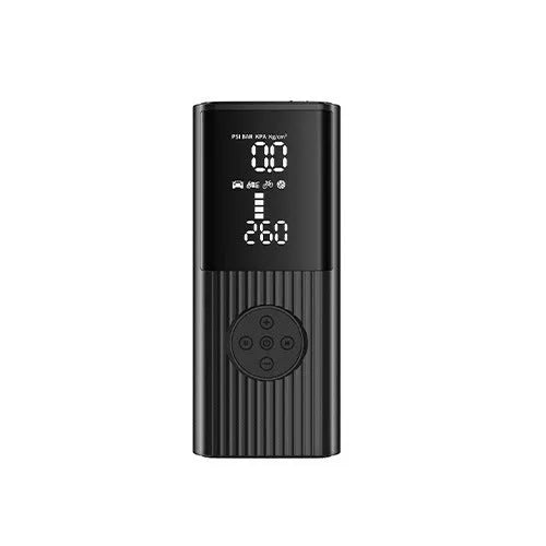 Portable wireless car tyre air compressor with digital display, LED light, and hose