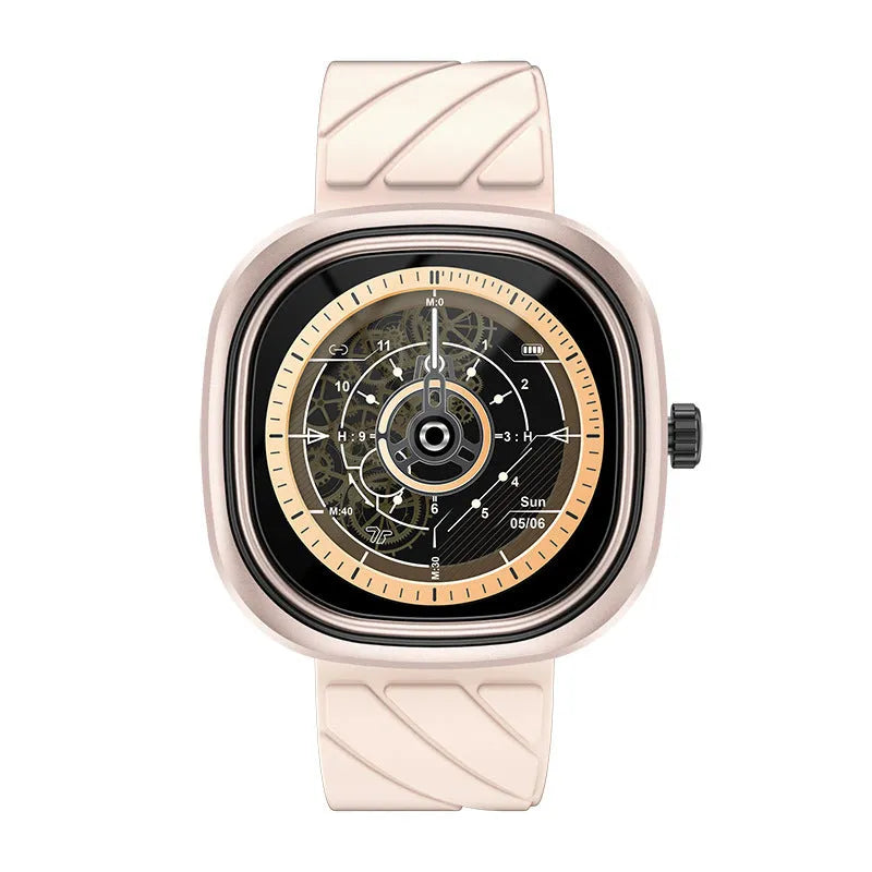 Bluetooth smartwatch with 1.32-inch screen on silicone wristband in black, green, or pink colour
