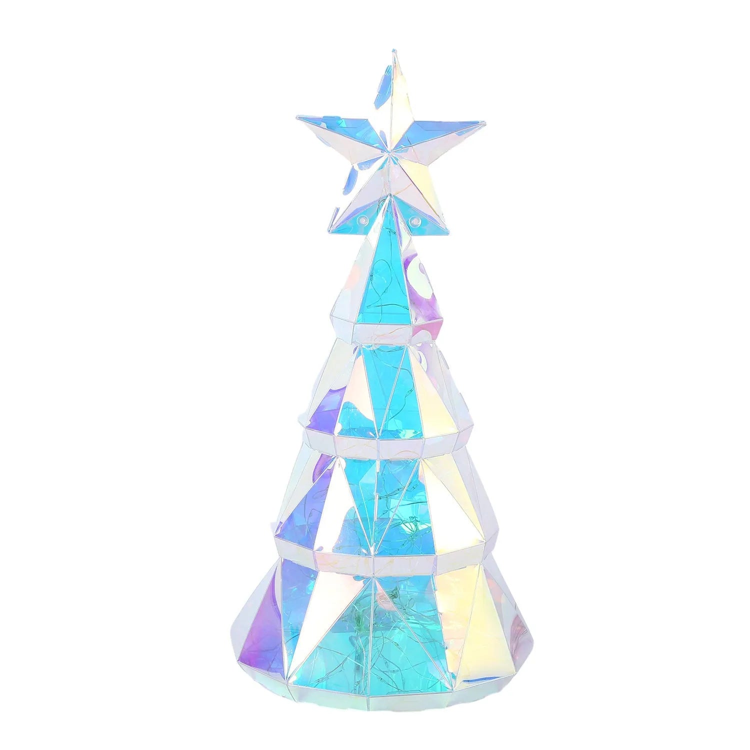 Colourful cartoon Christmas tree luminous decoration with dimensions 14.5cm by 4.8cm by 20cm