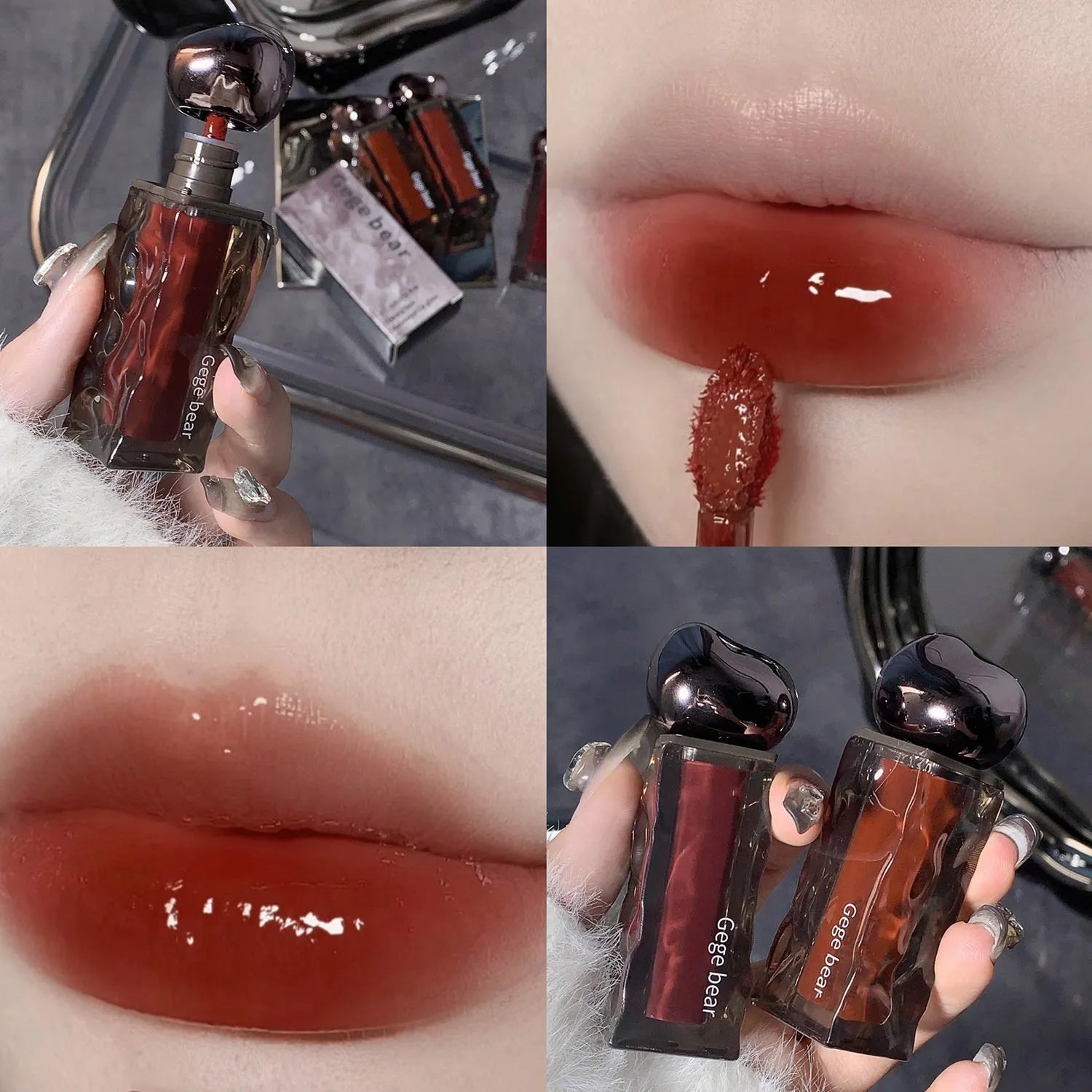 Glacier Lava lip lacquer mirror lip gloss in water light makeup formula