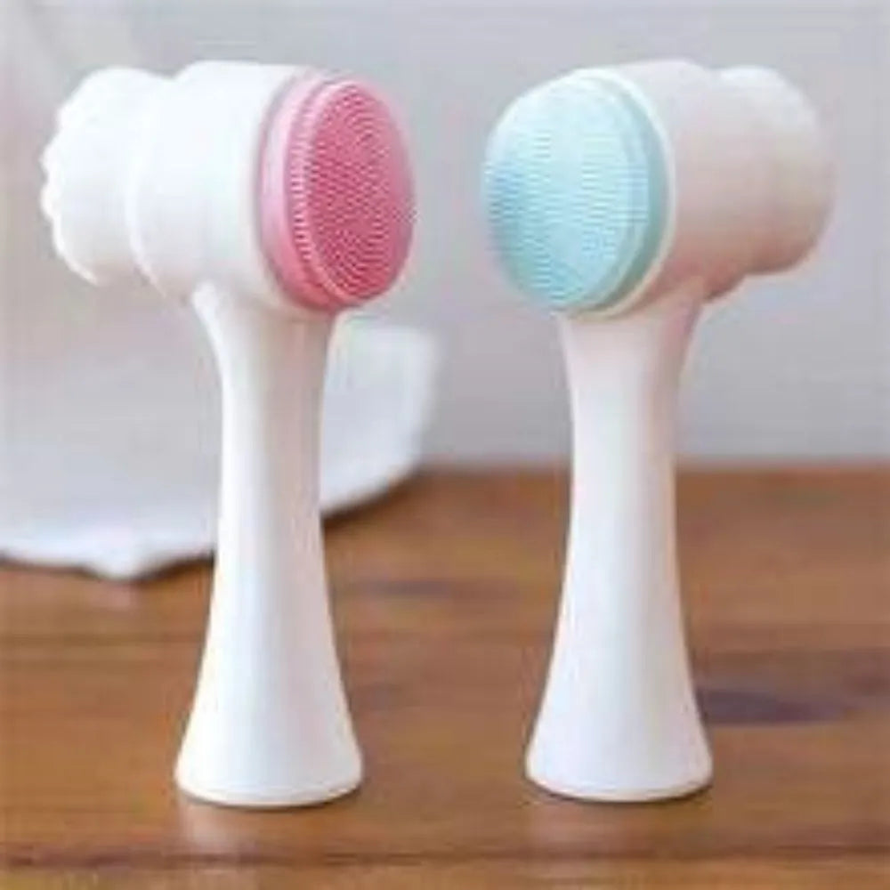 Blue pet paw brush with nylon bristles for cleaning and massaging dog or cat paws