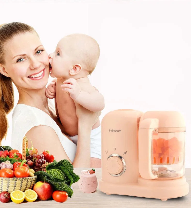 Baby food processor with steamer and blender functions in green colour with 10 litre capacity