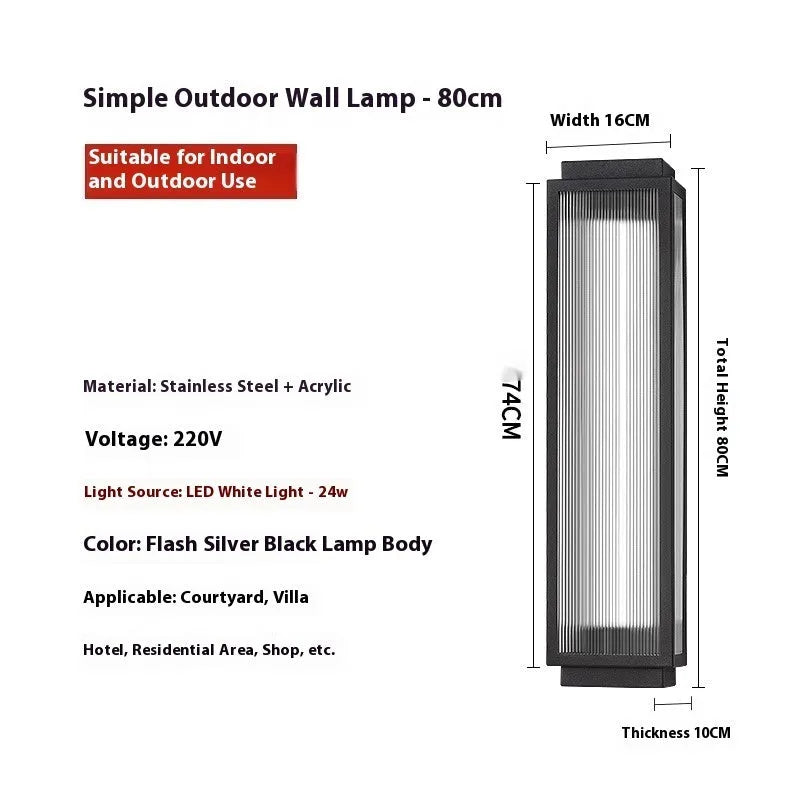 Stainless steel waterproof outdoor wall lamp for garden courtyard lighting