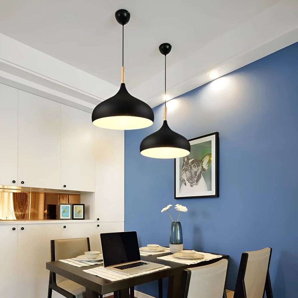 Adjustable fishline pendant lamp with zinc alloy chandelier in black blue green grey pink or yellow