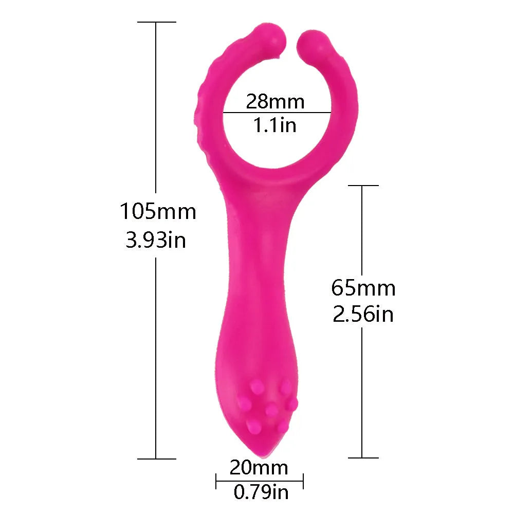 Rose Red silicone vibration clip with 103mm length and 20mm width