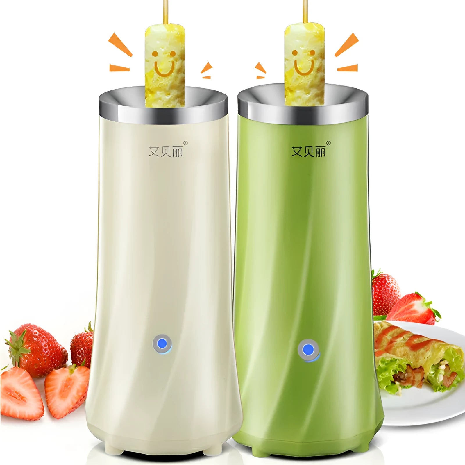 Multifunctional mini breakfast machine in beige white or green colour with automatic operation