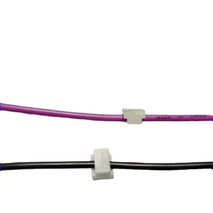Black PA66 automotive wire clip for cable management measuring 9mm x 12mm x 6.2mm
