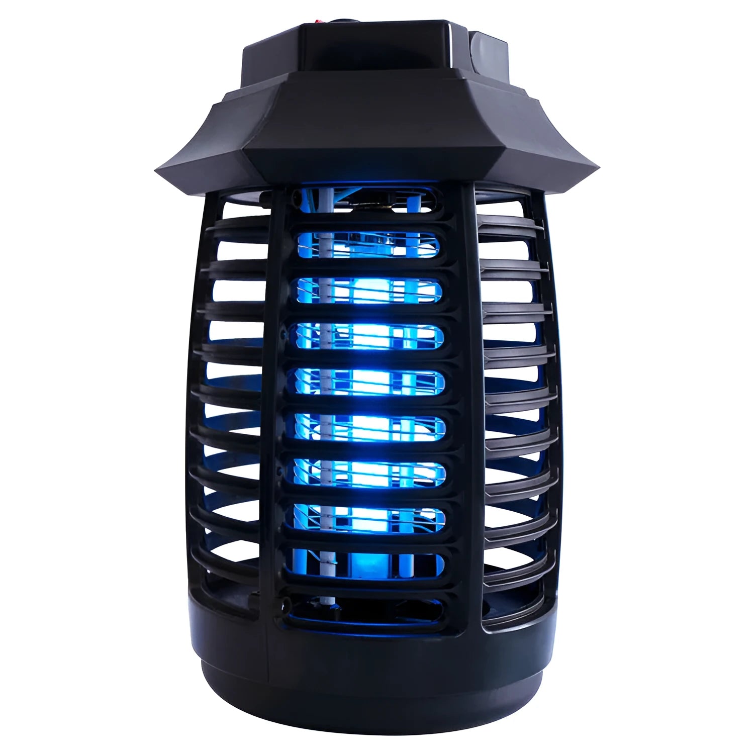 Black aromatherapy mosquito killer lamp with UV light and electric grid for insect control.