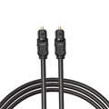 Black Toslink optical audio cable with square connectors, 2 metre length