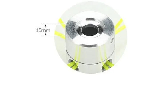 Silver aluminium Luzhu lawn mower grass trimmer head with four light yellow square ropes, wrench, and gasket.
