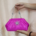 Women's soft polyester crossbody bag with large capacity, diamond patterns and chain details