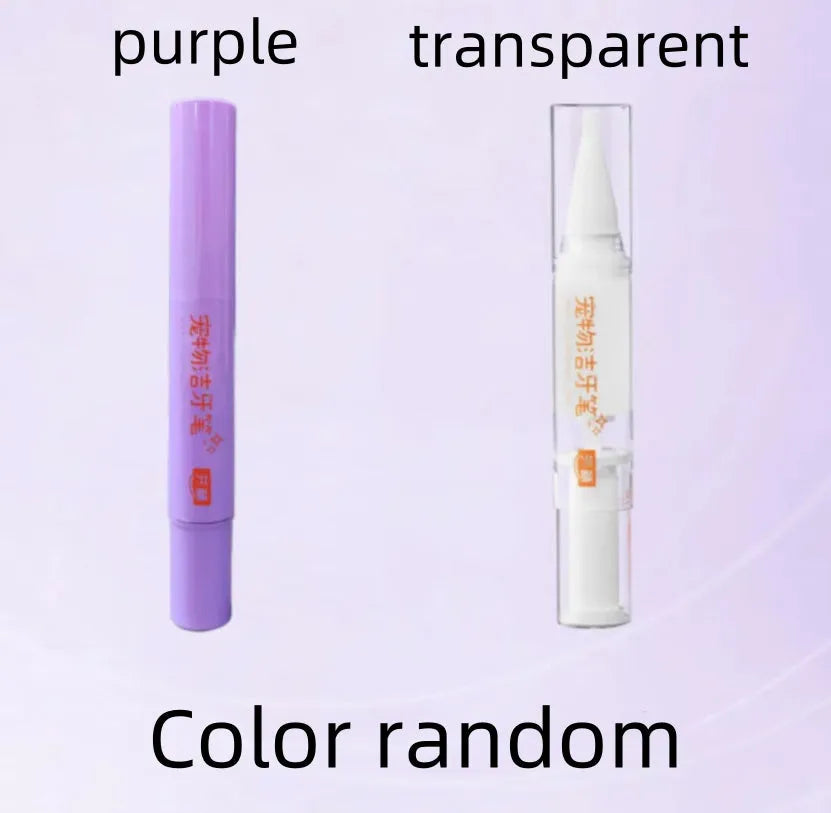 White and blue pet toothbrush pen for dog and cat dental care