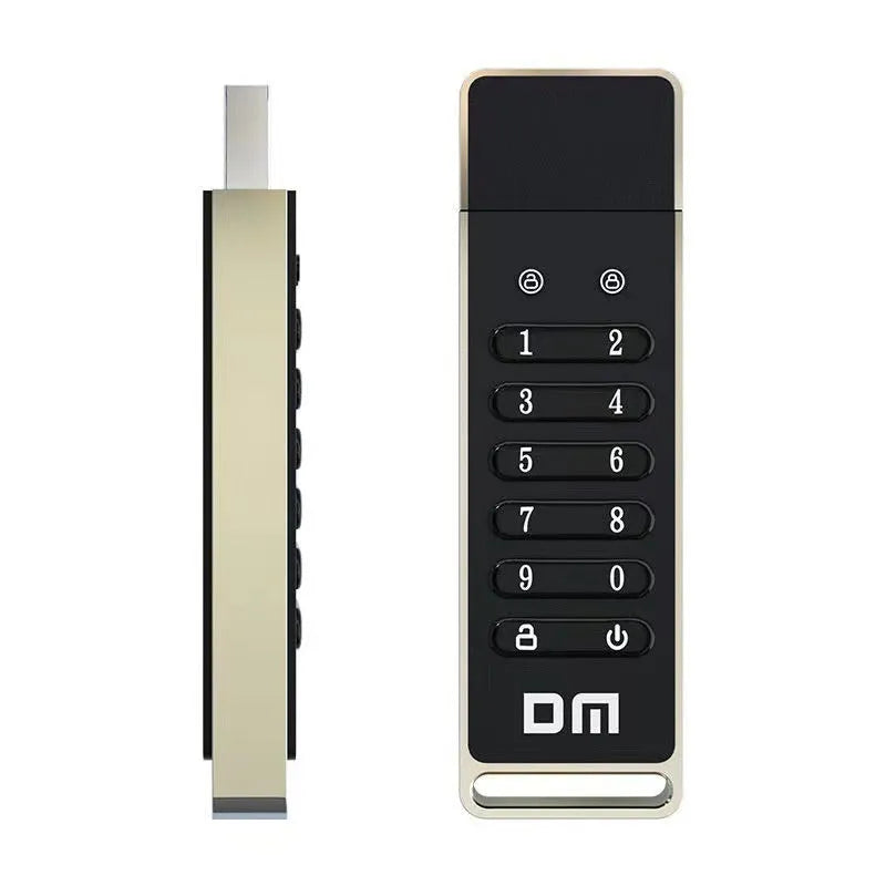 Metal security USB flash drive with fingerprint sensor and 64GB capacity