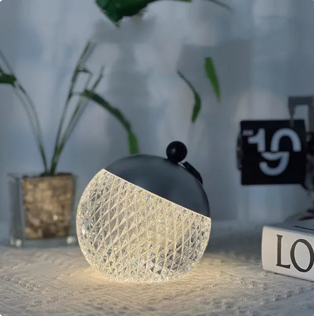 Small 12cm diameter dimmable night lamp with touch control in minimalist European style design