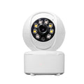 White ceiling-mounted 1080p HD home security camera with infrared LEDs for night vision