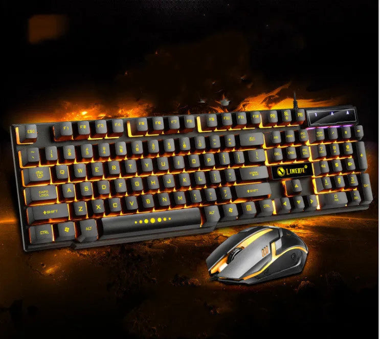 Limei Gtx300 mechanical gaming keyboard and mouse set with backlight and USB interface