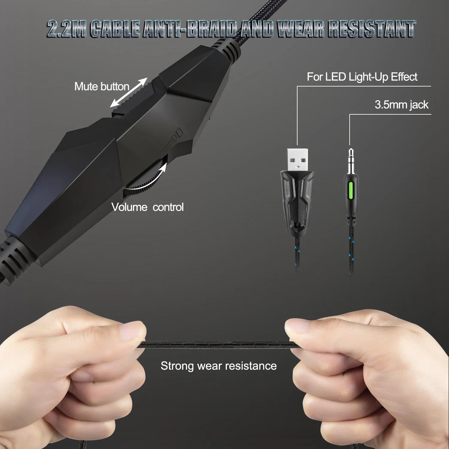 ONIKUMA K19 over-ear RGB gaming headset with 50mm drivers and omnidirectional microphone on a desk