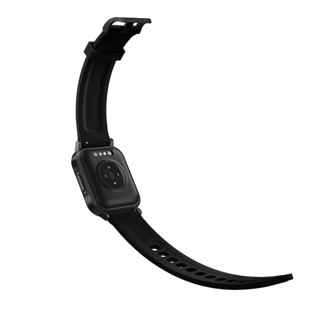 Black waterproof smart bracelet with a 1.4-inch screen on a silicone strap.