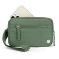Waterproof quilted women's handbag with transparent deck compartment in nylon material