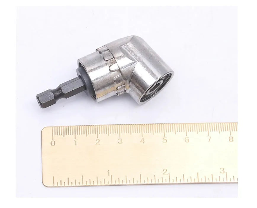 Screwdriver bit extension set with 105-degree flexible shaft and quick-release handle