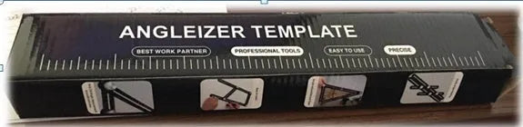 Four-sided aluminium alloy ruler template tool with inch and centimetre markings for measuring angles