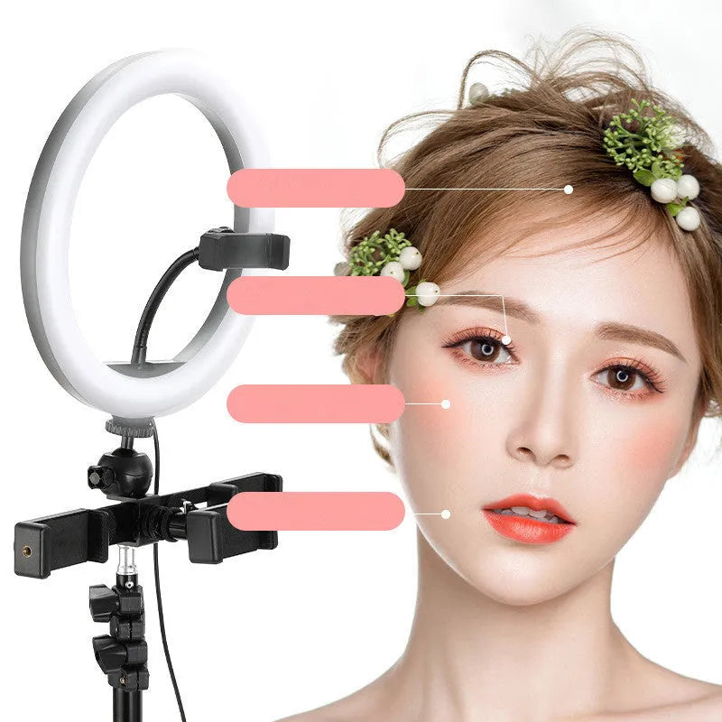 10-inch ring selfie light with metal bracket for smartphone photography and video calls