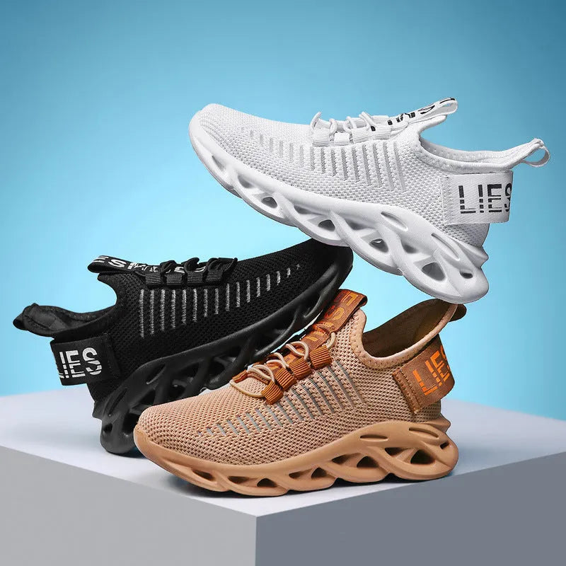 Kids coconut sneakers with fabric upper and Velcro closure in black, khaki and white colours