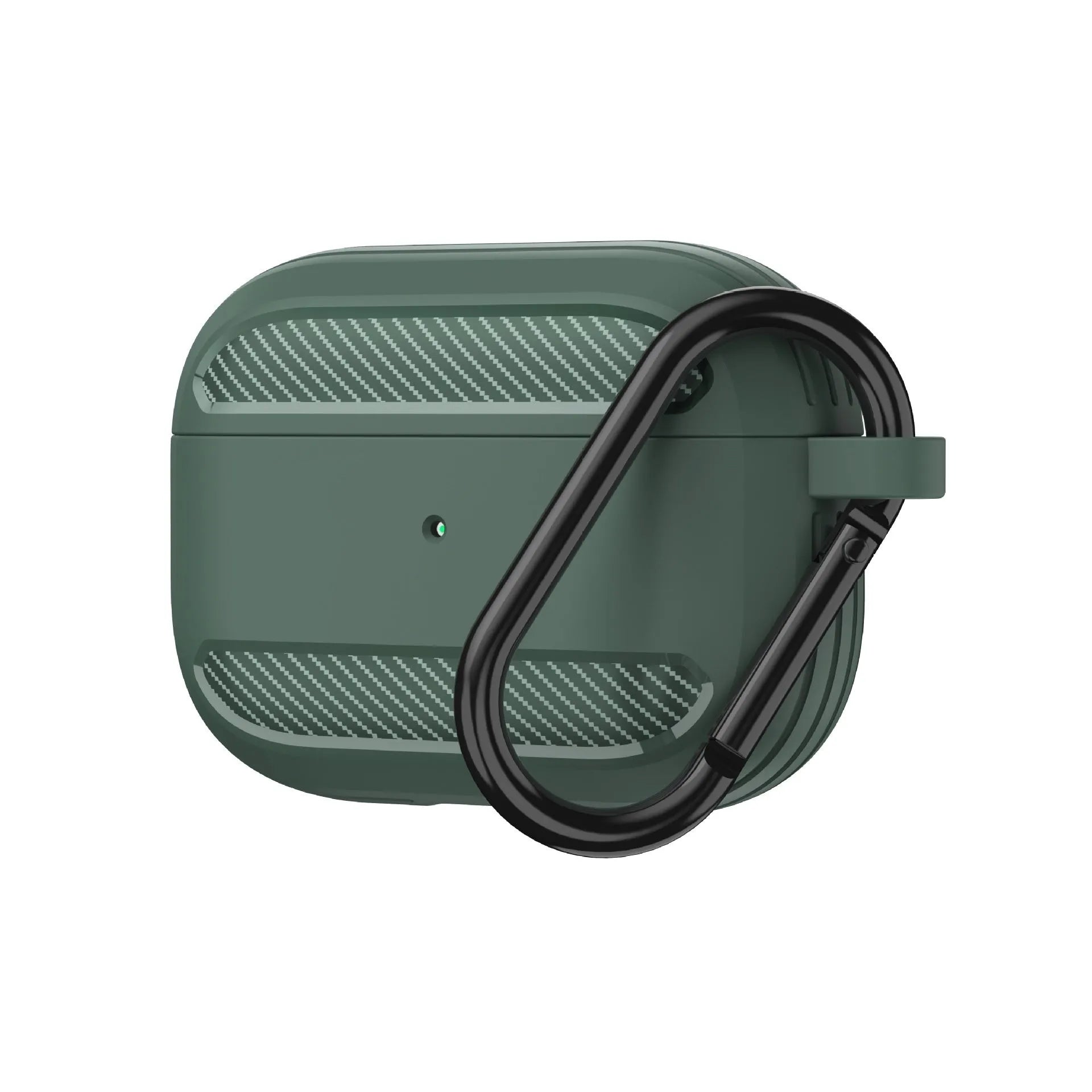 Carbon fibre pattern TPU clamshell case for AirPods in black