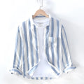 Men's plus size Hong Kong style long sleeve shirt in lightweight polyester fabric with fleece lining