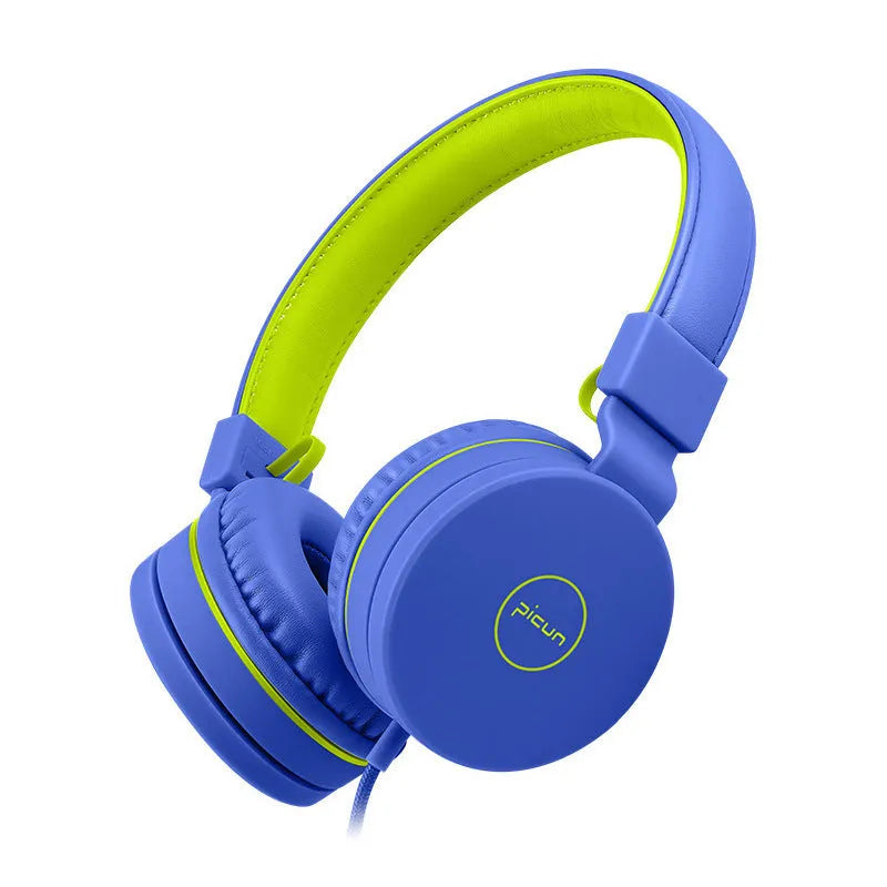 Bengoo C30 wired over-ear headphones with microphone in mint green colour, showing braided cable and 3.5mm plug.