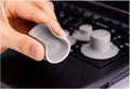 Grey laptop cooling pad set with two large and two small durable plastic stands