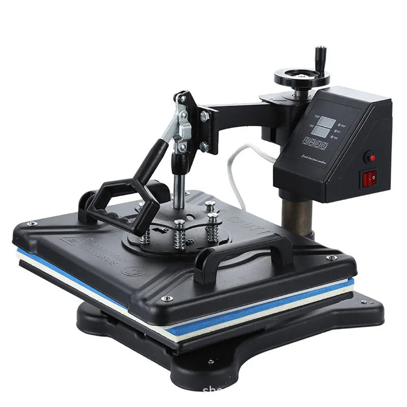 Black thermal transfer printing machine for T-shirt tablet applications with 70x70x35cm dimensions