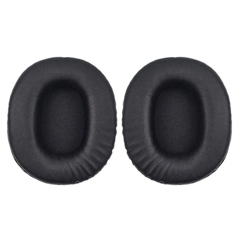 Black soft PU leather replacement headphone cushion covers for Sony 1R over-ear headphones.