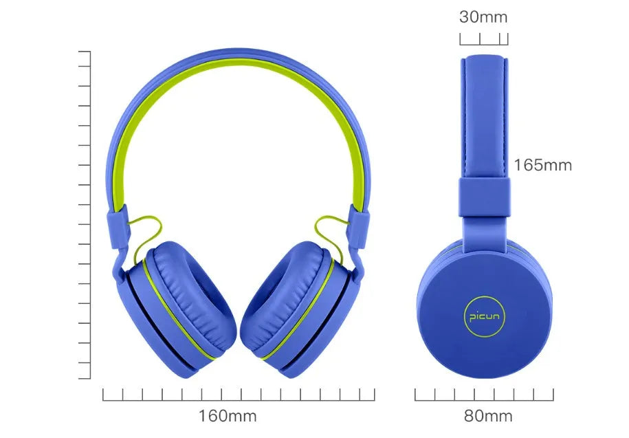 Bengoo C30 wired over-ear headphones with microphone in mint green colour, showing braided cable and 3.5mm plug.