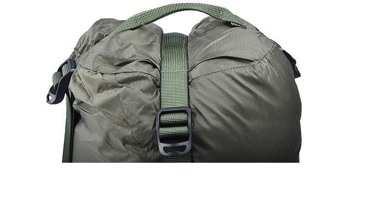 Outdoor camping sleeping bag compression bag in nylon silicon-coated fabric with drawstring, available in multiple colours, 18cm diameter