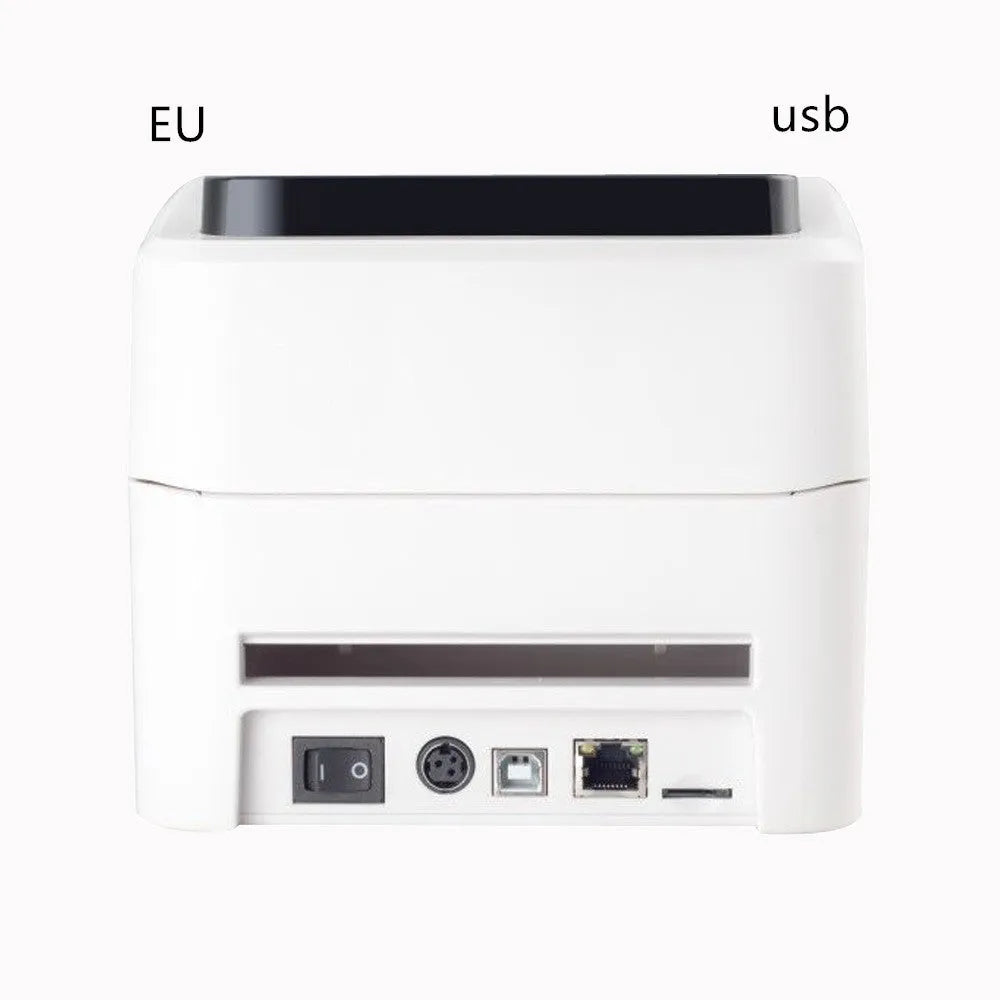 Thermal barcode printer with USB interface and compact shell design for clothing labels