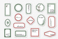Mini label sheets in retro hand-account style, 62x45mm, 45 sheets in Kraft box with Butterfly Island colour design