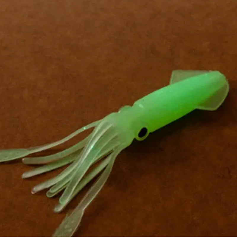 Luminous squid bait 105mm 8.5g soft plastic light green bionic shape for sea fishing