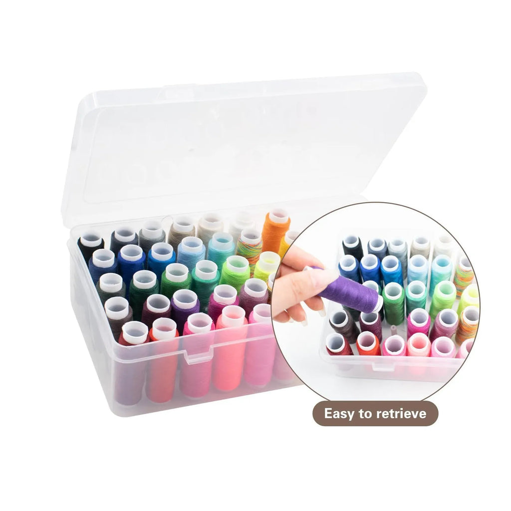 Blue 42-axis multifunctional PP plastic embroidery thread and sewing kit storage box.