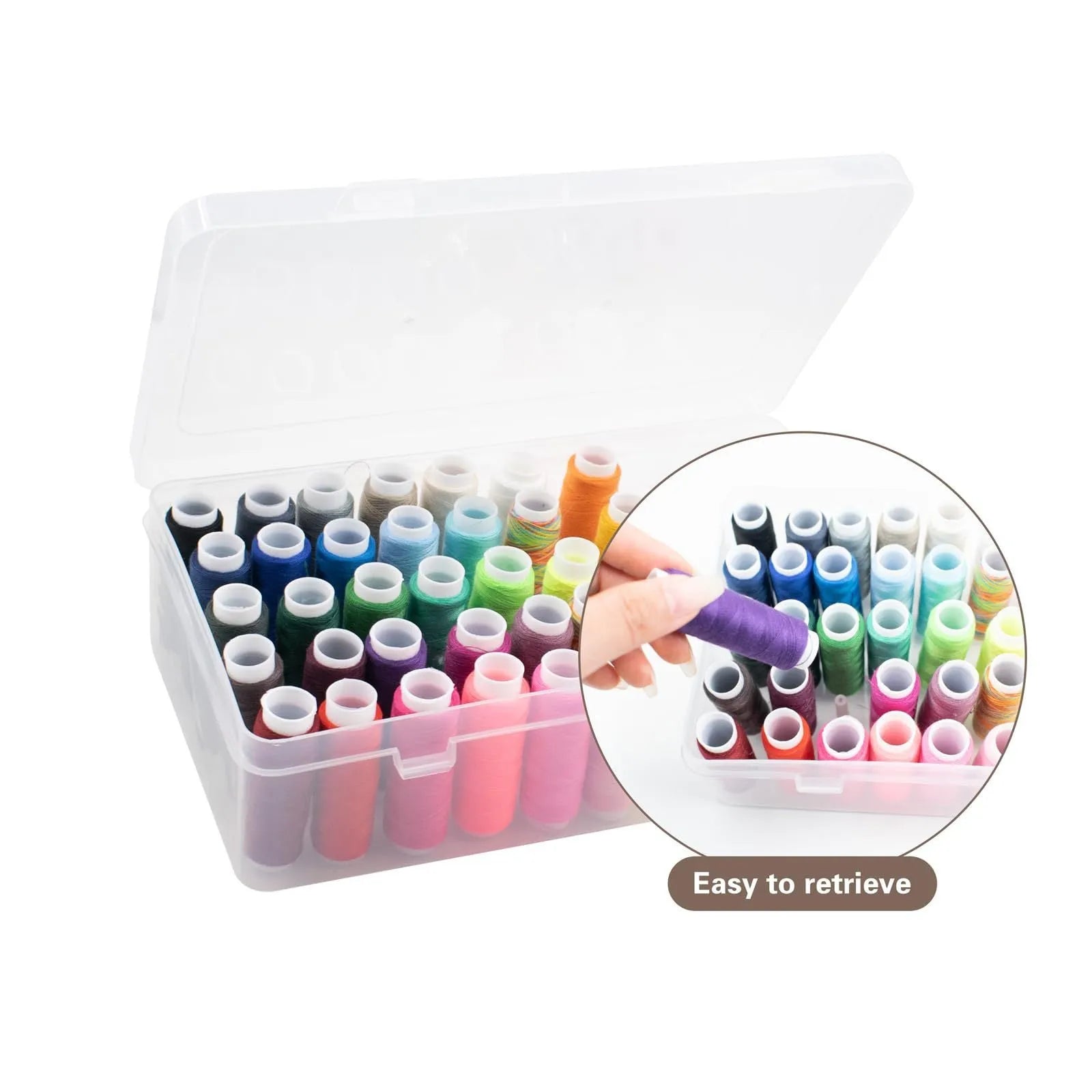 Blue 42-axis multifunctional PP plastic embroidery thread and sewing kit storage box.