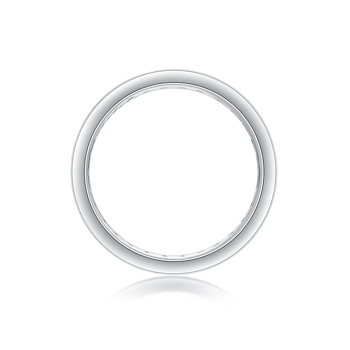 Moissanite star ring with S925 silver platinum-plated band, under 0.1 carat, size 6, showing star-cut stone in gift box